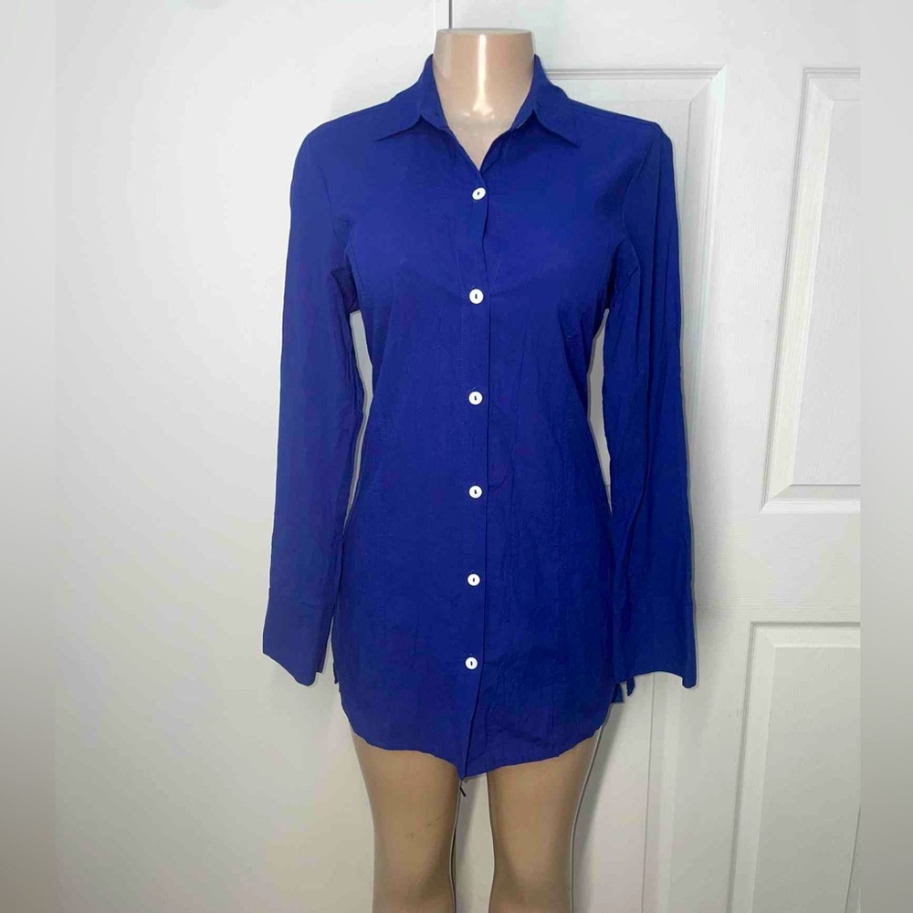 Tommy Bahama Royal Blue Button-Down Shirt - Picture 2 of 7